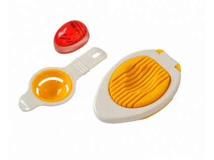 KUCHYŇSKÝ SET - ODDĚLOVAČ ŽLOUTKU, MINUTKA, KRÁJEČ