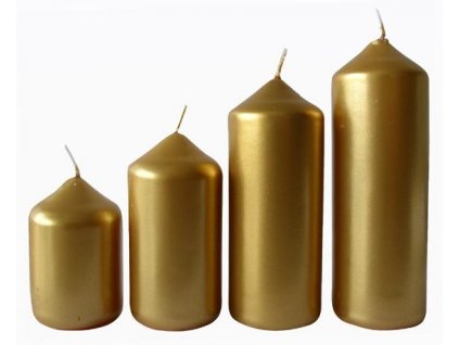 Svíčka adventní zlatá 4 velikosti,   průměr  4 cm