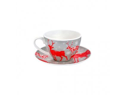 XMAS PRINT CUP SAUCER 1890ML