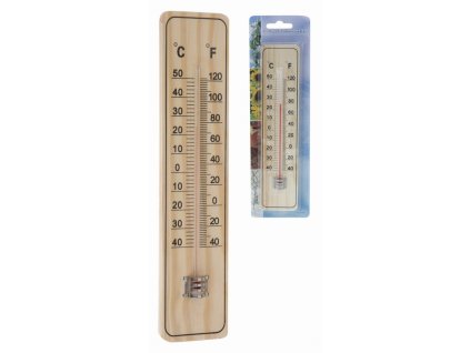 Teploměr 22x5cm dřevo (-40°+50°C)