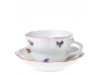 Šálek s podšálkem "D" 400 ml Rokoko - rakouská házenka s červenou linkou