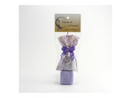 set maly pytlicek a levandulove mydlo 25g