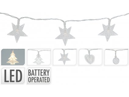 Vánoční řetěz 100cm-10LED,4barvy/na baterie/