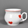Hrnek Darume 290 ml červená srdce s červenou linkou 1.jakost