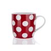 BANQUET Hrnek keramický DOTS 310 ml, červený