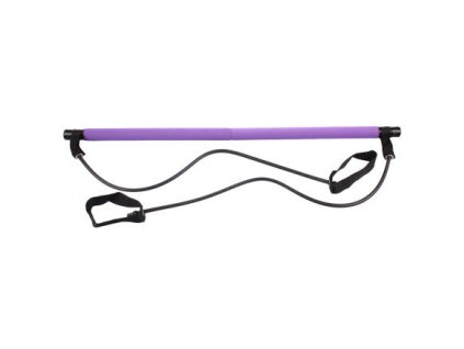 Pilates Sticks posilovací tyč s gumou fialová (varianta 38470)