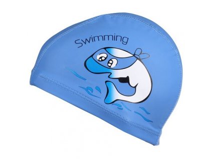 Dolphin dětská plavecká čepice modrá (Balení 1 ks)
