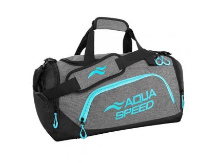 Duffle Bag L sportovní taška šedá-tyrkysová