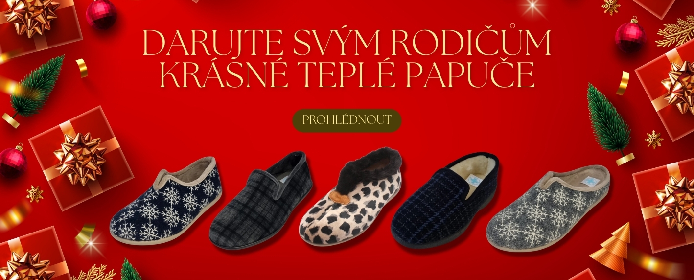 Vánoční teplé pantofle a bačkory