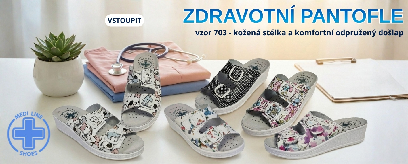 Zdravotní pantofle pro správnou chůzi