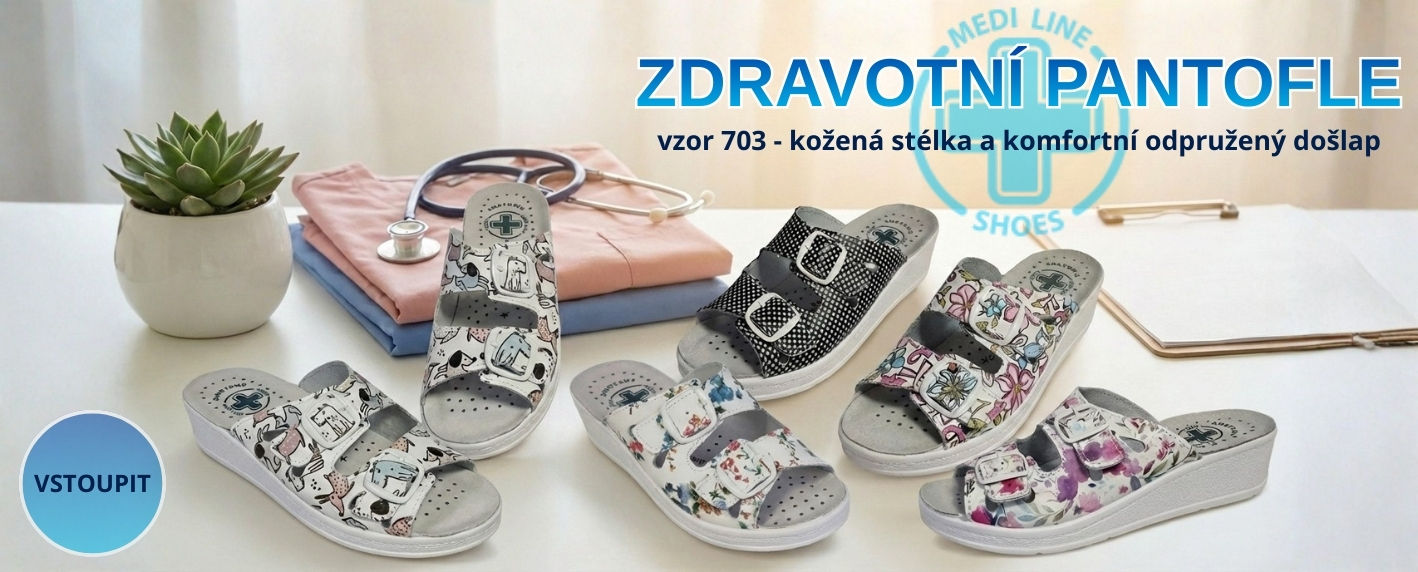 Zdravotní pantofle pro správnou chůzi