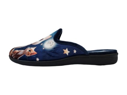 MEDI LINE dámské pantofle 4124.594 modré s koťaty