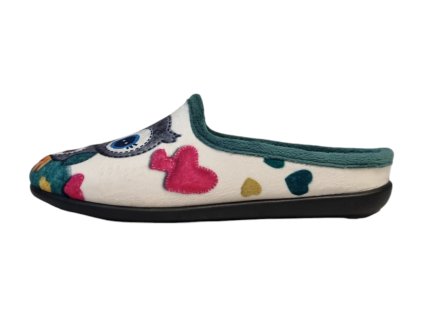 MEDI LINE dámské pantofle 4324.510 zelené se sovičkou