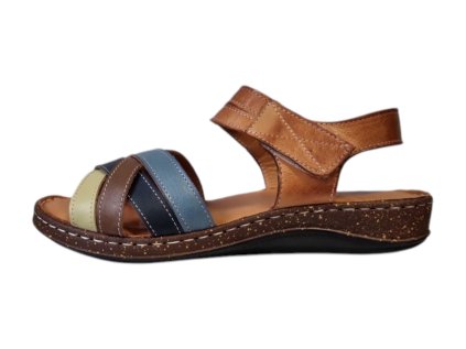 Urban ladies dámské kožené sandály 0412230 KOMBO 5 hnědé