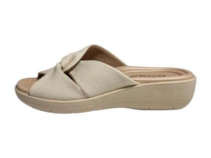 Piccadilly dámské pantofle WIDEFIT 239023-2 krémové