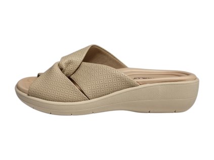 Piccadilly dámské pantofle WIDEFIT 239023-4 béžové