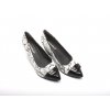 Piccadilly dámské lodičky 743004-1 bílé/černé hadí