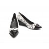 Piccadilly dámské lodičky 743004-1 bílé/černé hadí