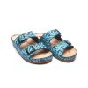 MEDI LINE dámské pantofle S182.062 NAVY TURQUISE PRINTED