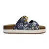 Mediline dámské pantofle S182 THEA modré květy