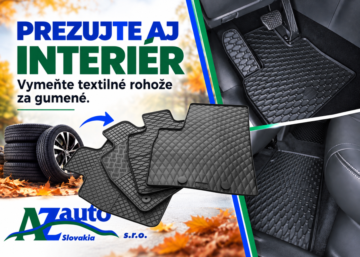 Gumové autokoberce na mieru– vymeňte textilné rohože za gumené | AZauto.sk