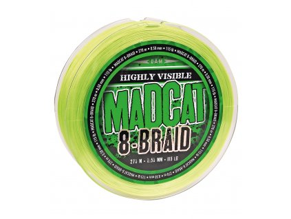 Madcat Splétaná Šňůra 8- Braid HI-VIS YELLOW - 270M