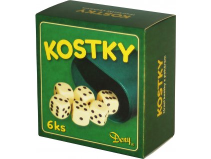 Kostky bílé 6ks v krabičce