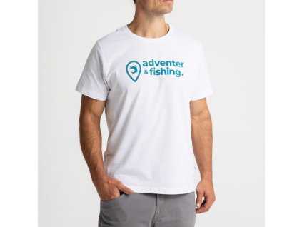 Adventer Fishing Tričko White & Bluefin (Velikost XXL)