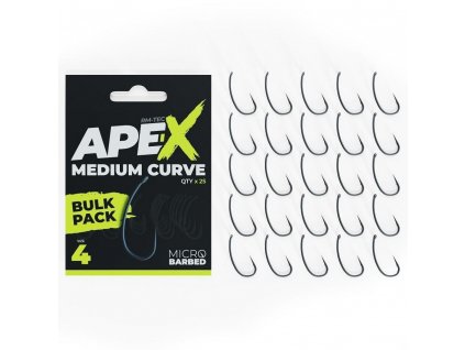 RidgeMonkey Háčky Ape-X Medium Curve Barbed Bulk Pack 25 ks