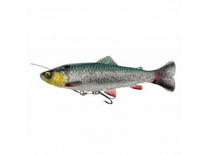 Savage Gear Gumová Nástraha 4D Linethru Pulsetail Trout Slow Sink Green Silver