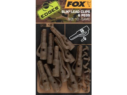 fox zavesky edges camo silk lead clips pegs 10 ks velikost 10