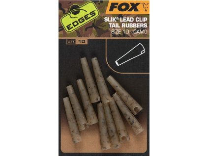 fox prevleky edges camo silk lead clip tail rubbers 10 ks velikost 10