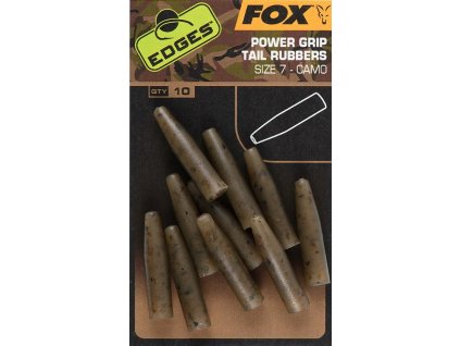 fox prevleky edges camo powergrip tail rubbers 10 ks velikost 7