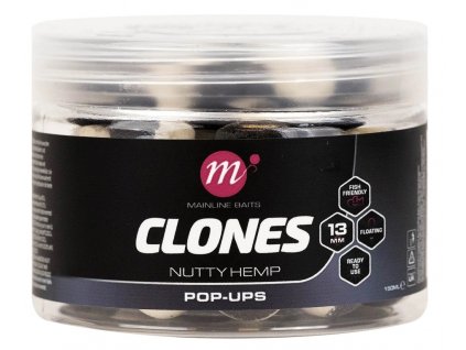 Mainline Plovoucí Boilie Clones Pop Ups Nutty Hemp 13mm 150ml