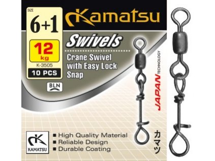 Kamatsu Obratlík s Karabinou Crane Swivel With Easy-Lock Snap 10 ks