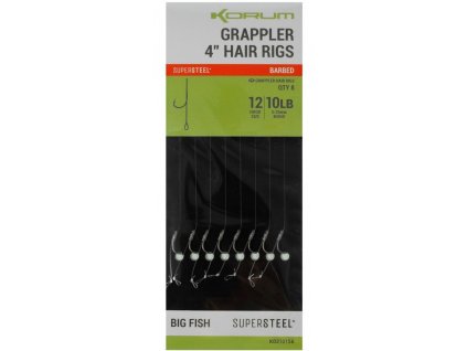 Korum Hotový Návazec Grappler 4” Hair Rigs Barbed 10 cm