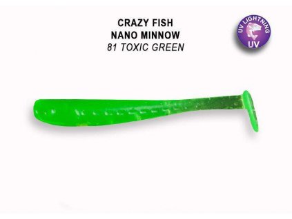Crazy Fish Gumová Nástraha Nano Minnow 81 Toxic Green