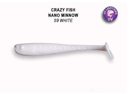 Crazy Fish Gumová Nástraha Nano Minnow 59 White