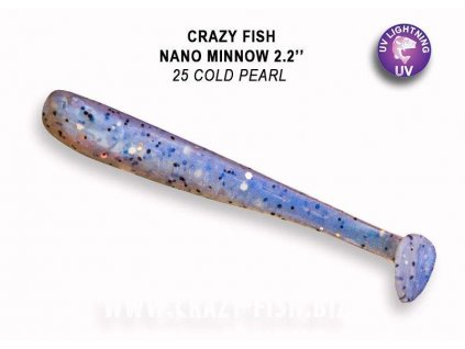 Crazy Fish Gumová Nástraha Nano Minnow 25 Cold Pearl