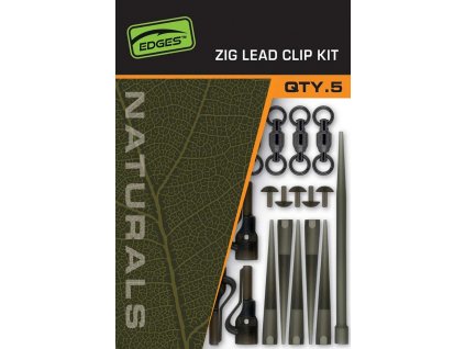 fox montaz naturals zig lead clip kit 5 ks