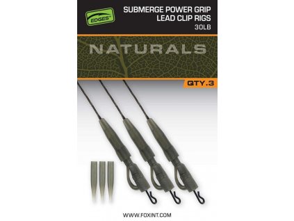 Fox Montáž Naturals Submerge Power Grip Lead Clip Leaders 75cm 3ks