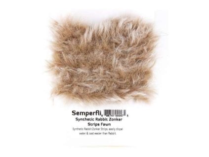 Semperfli Sytetické Proužky Králičí Kůže Synthetic Rabbit Zonker Strips Fawn