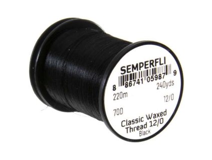 Semperfli Nit Classic Waxed Thread 12/0 Black