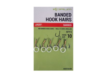 korum hacek s gumickou banded hook hairs barbed