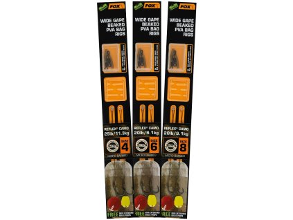 Fox Návazce Edges Wide Gape Beaked PVA Bag Rigs 2ks (Nosnost 9,1kg, Velikost háčku #8)