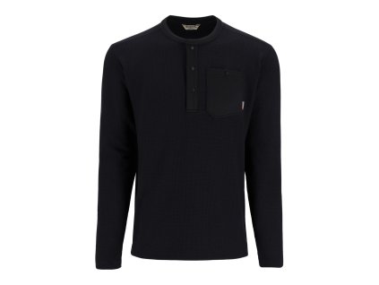 Simms Tričko Highline Henley Black (Velikost L)