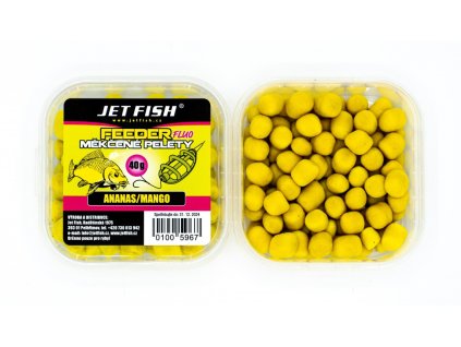 Jet Fish Fluo Měkčené Peletky 40g (Příchuť Ananas / Mango)