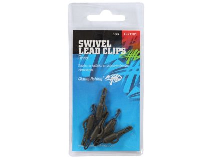 Giants Fishing Závěs Na Boční Olovo Swivel Lead Clips 5ks (Barva Green)