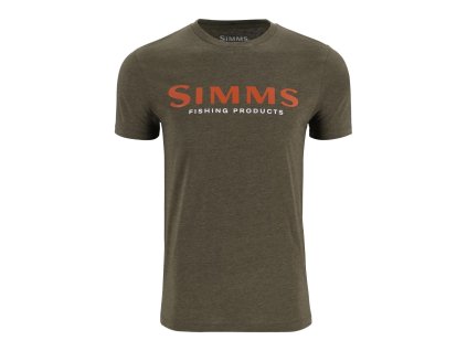 Simms Tričko Logo T-shirt Loden Heather (Velikost XL)