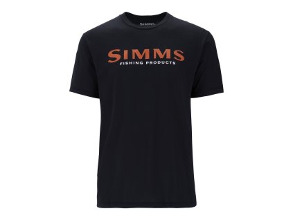 Simms Tričko Logo T-shirt Jet Black (Velikost XL)